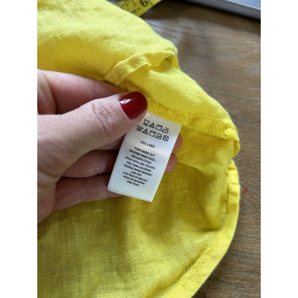 Sigrid Olsen Linen Button Front Roll Sleeve Shirt… - image 6